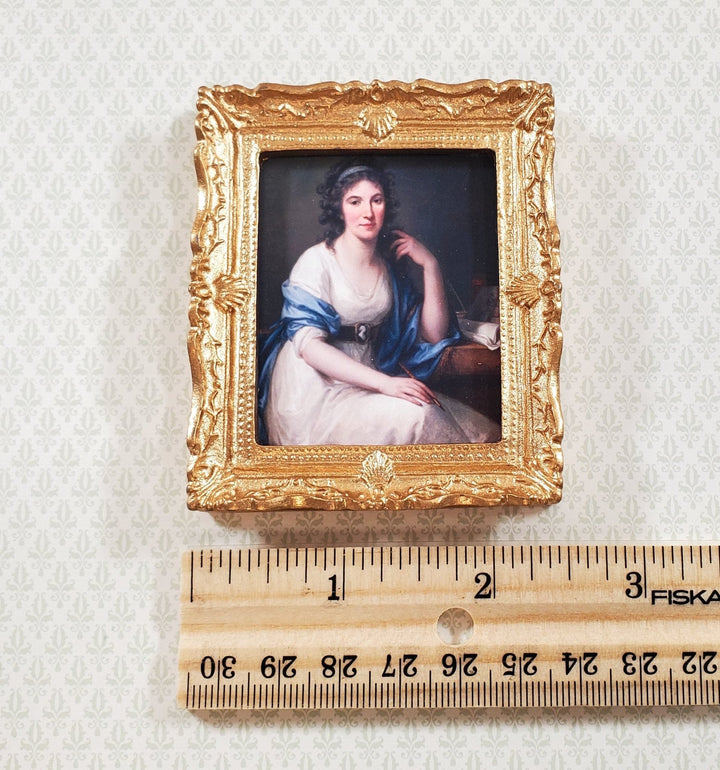 Miniature Portrait of a Young Woman Angelica Kauffmann Framed Print 1:12 Scale - Miniature Crush