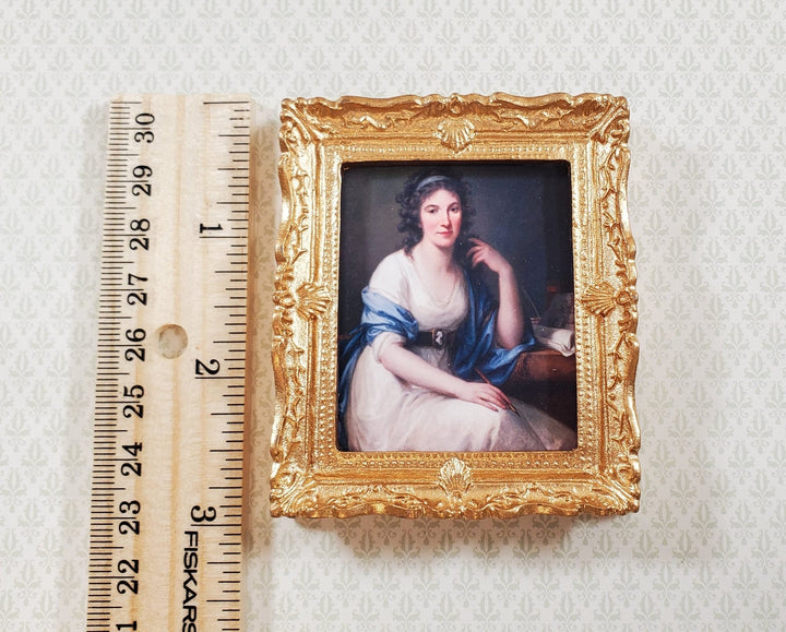 Miniature Portrait of a Young Woman Angelica Kauffmann Framed Print 1:12 Scale - Miniature Crush