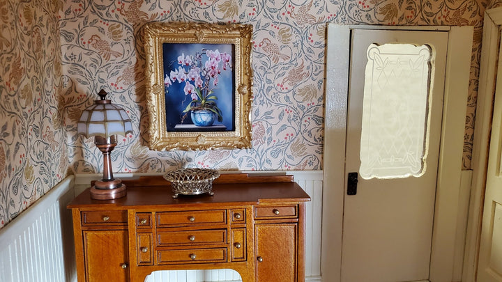 Miniature Potted Orchid Phalaenopsis Framed Art Print 1:12 Scale Dollhouse - Miniature Crush