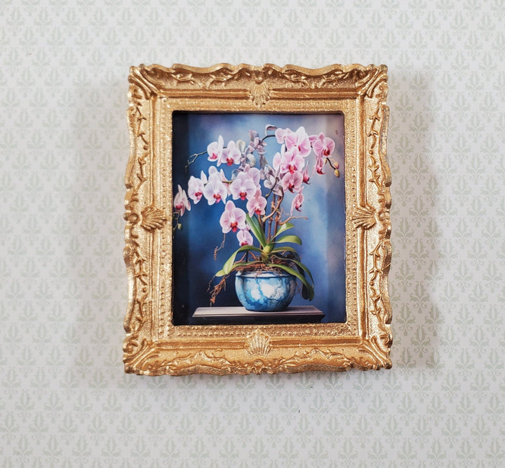Miniature Potted Orchid Phalaenopsis Framed Art Print 1:12 Scale Dollhouse - Miniature Crush