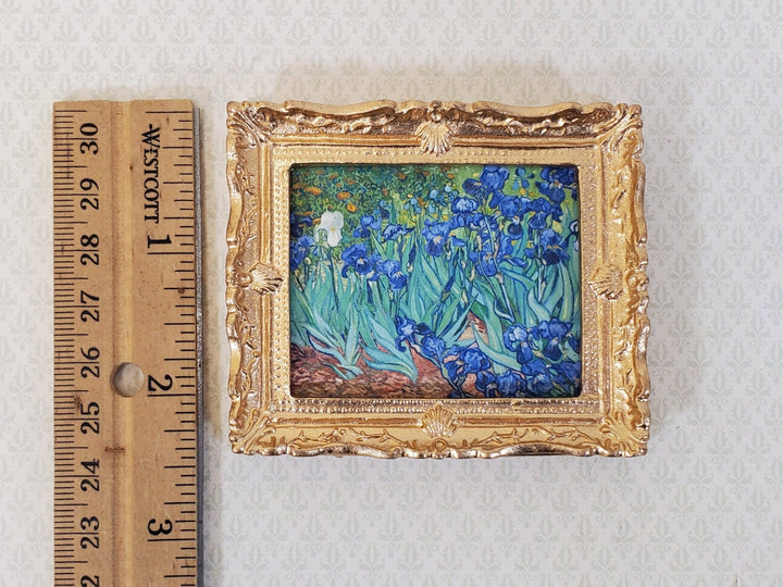 Miniature Purple Irises by Vincent Van Gogh Framed Print 1:12 Scale Handmade - Miniature Crush