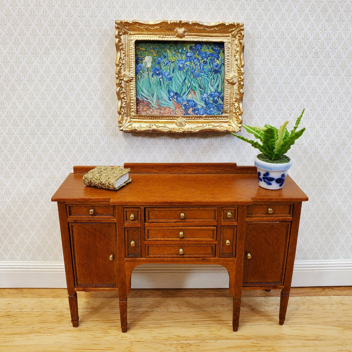 Miniature Purple Irises by Vincent Van Gogh Framed Print 1:12 Scale Handmade - Miniature Crush