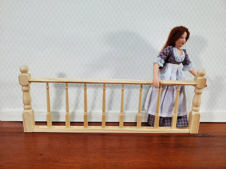 Miniature Railing Assembled 1 Piece 9 3/8" for Porches Decks Balconies Dollhouses 1:12 Scale - Miniature Crush