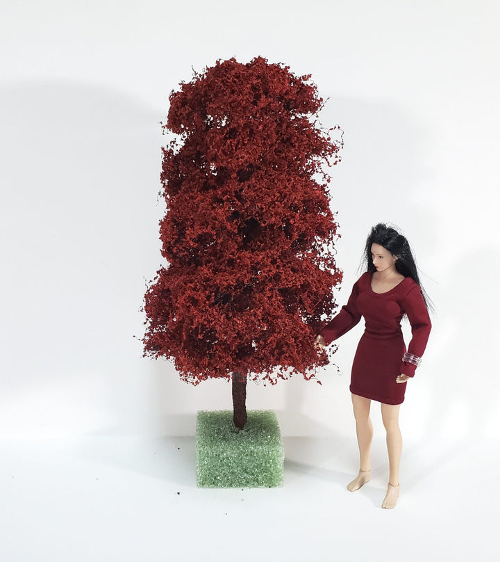 Miniature Red Maple Tree Large on a Spike 8" Tall Model Scenery Garden - Miniature Crush