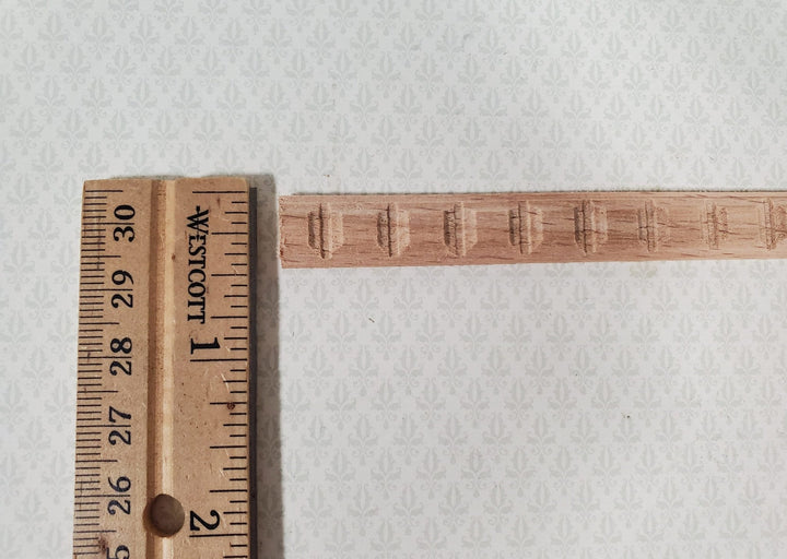 Miniature Square Block Trim Wood Relief Molding 7/16" x 18" Dollhouse Ceilings Walls - Miniature Crush