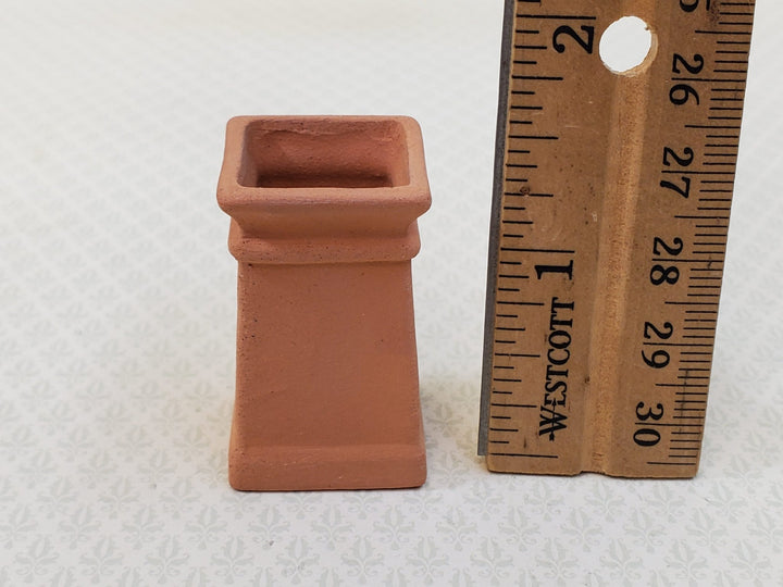 Miniature Square Chimney Pot Smoke Stack Terra Cotta 1:12 Scale Dollhouse - Miniature Crush