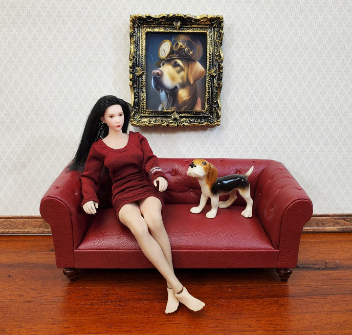 Miniature Steampunk Dog Framed Print Golden Lab 1:12 Scale Miniature Picture - Miniature Crush