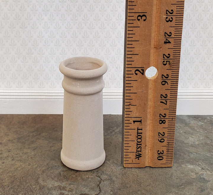 Miniature Tall Chimney Pot Smoke Stack Stone Color Ceramic 1:12 Scale Dollhouse - Miniature Crush