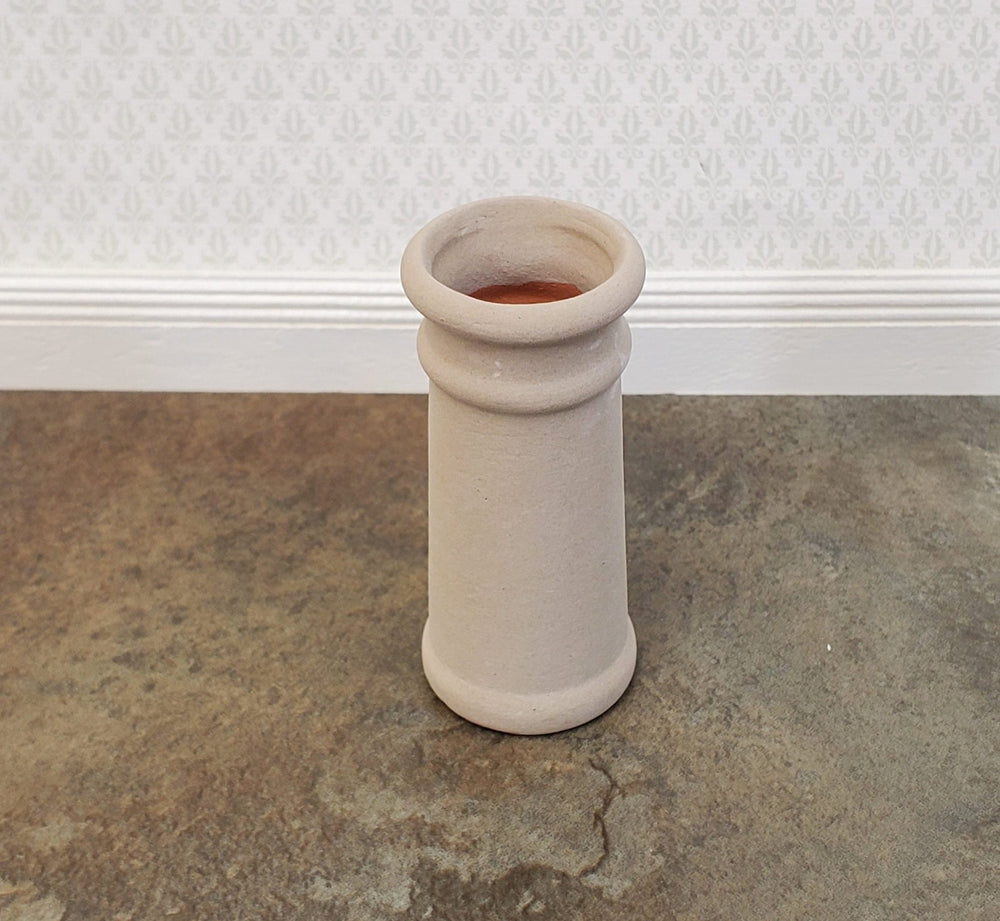 Miniature Tall Chimney Pot Smoke Stack Stone Color Ceramic 1:12 Scale Dollhouse - Miniature Crush