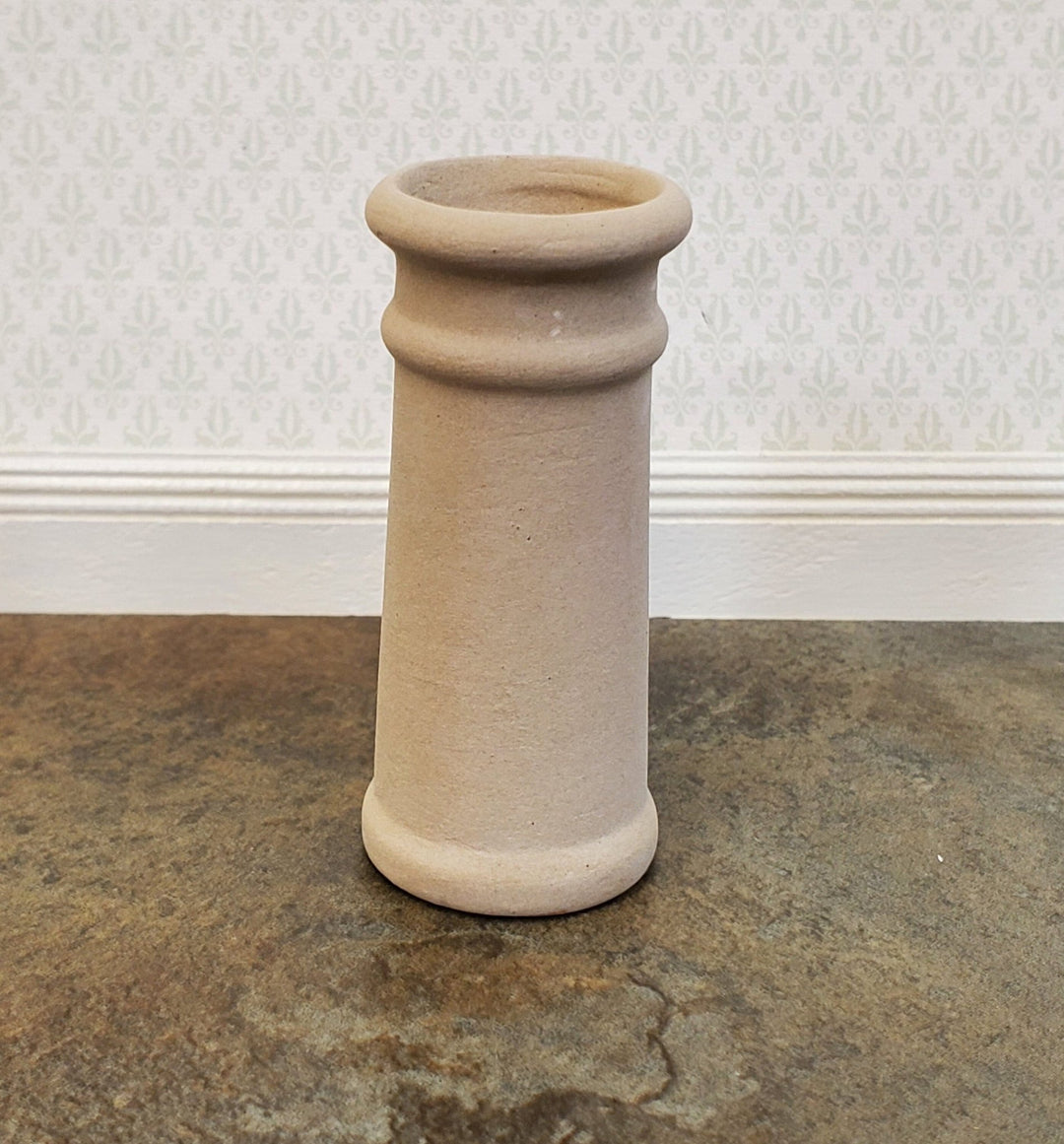 Miniature Tall Chimney Pot Smoke Stack Stone Color Ceramic 1:12 Scale Dollhouse - Miniature Crush