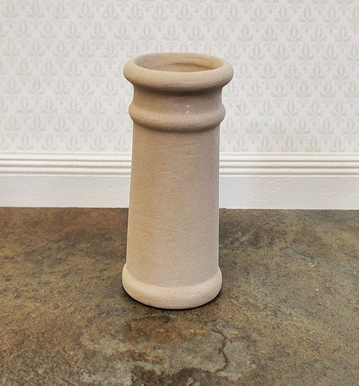 Miniature Tall Chimney Pot Smoke Stack Stone Color Ceramic 1:12 Scale Dollhouse - Miniature Crush