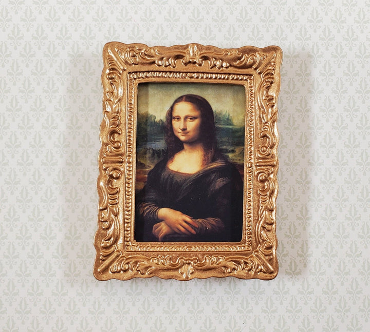 Miniature The Mona Lisa by Leonardo da Vinci Framed Art Print 1:12 Scale - Miniature Crush