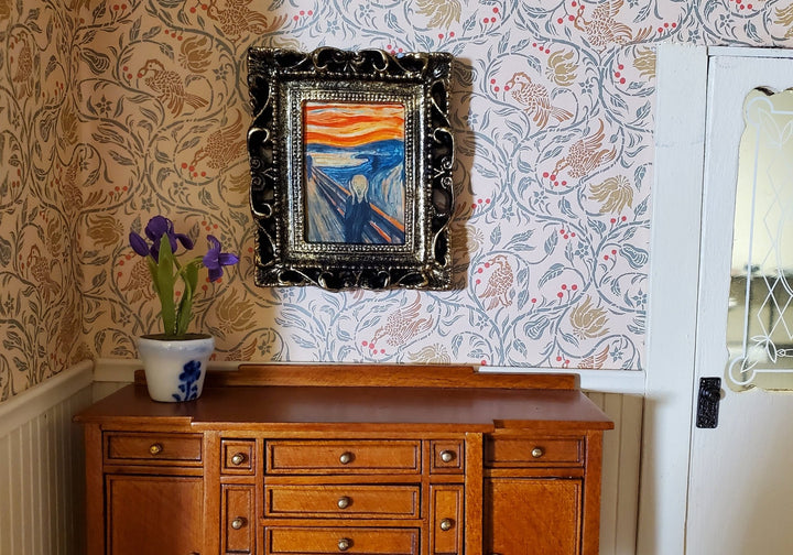 Miniature The Scream by Edvard Munch Art Print Framed 1:12 Scale Dollhouse Decor - Miniature Crush