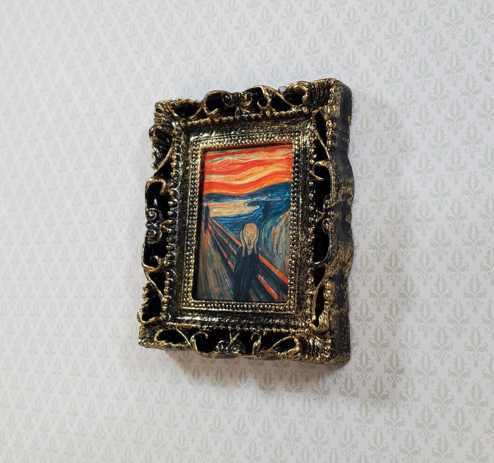 Miniature The Scream by Edvard Munch Art Print Framed 1:12 Scale Dollhouse Decor - Miniature Crush