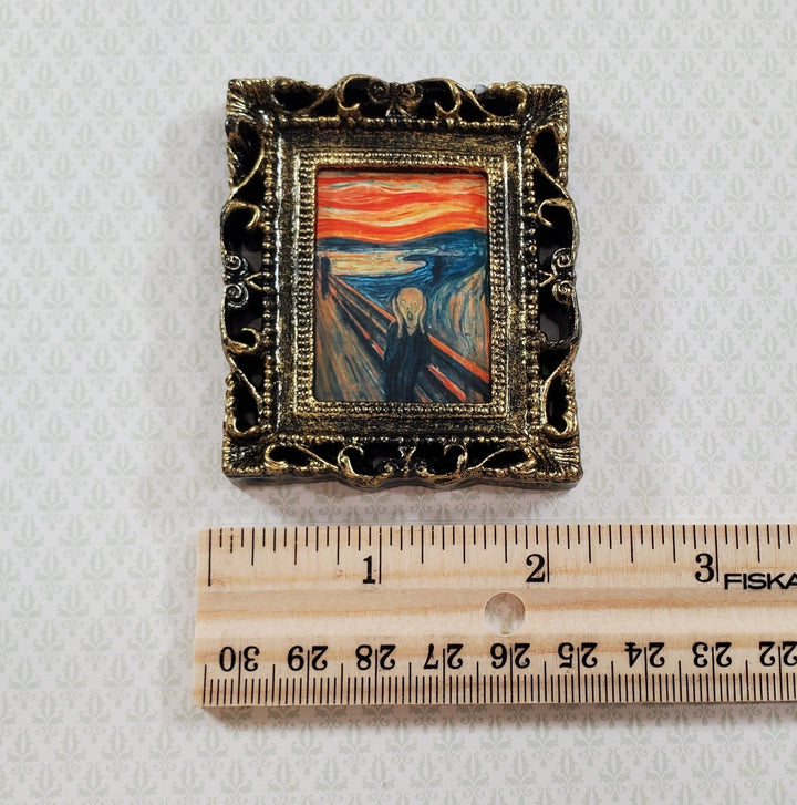 Miniature The Scream by Edvard Munch Art Print Framed 1:12 Scale Dollhouse Decor - Miniature Crush