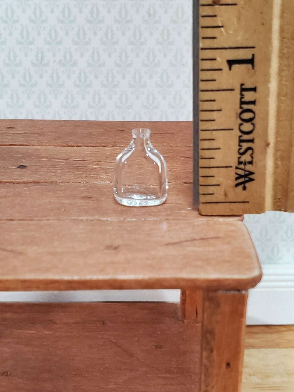 Miniature Tiny Flask Bottle Clear Glass 1:12 Scale Dollhouse Decoration - Miniature Crush