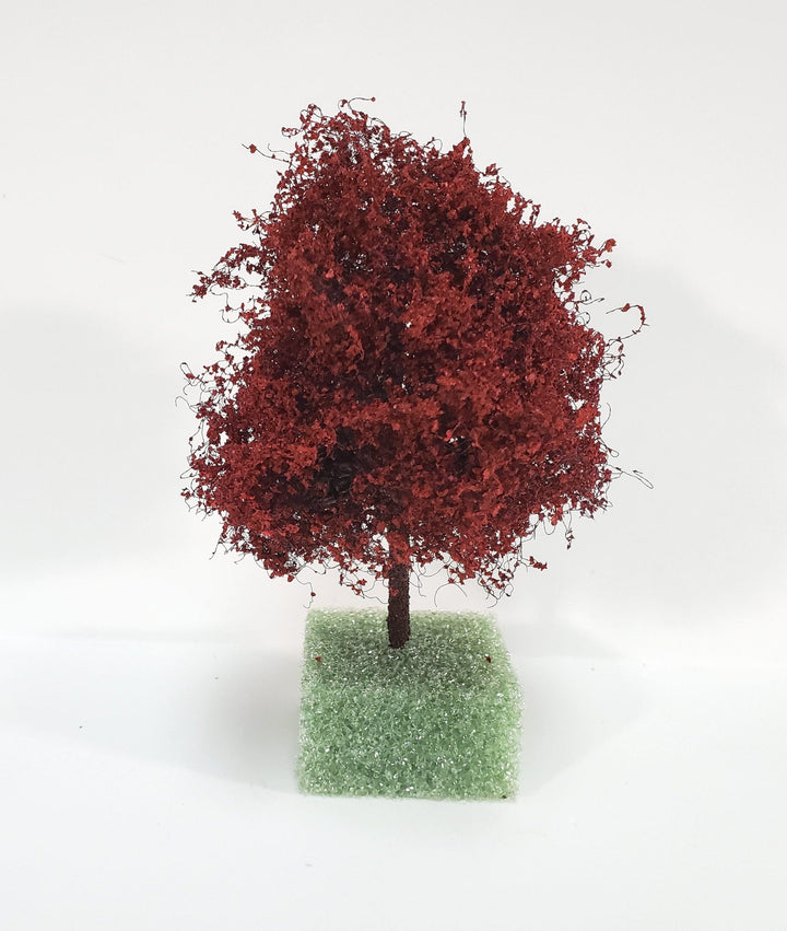 Miniature Tree or Bush Red Japanese Maple 4" Tall on a Spike Model Scenery Garden - Miniature Crush