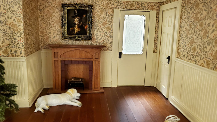 Miniature Victorian Dog Greyhound Framed Print Male 1:12 Scale Picture Dollhouse - Miniature Crush