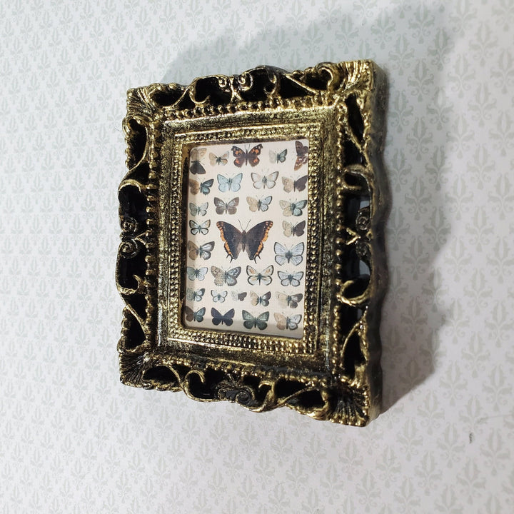Miniature Vintage Butterfly Drawings Framed Print 1:12 Scale Dollhouse - Miniature Crush