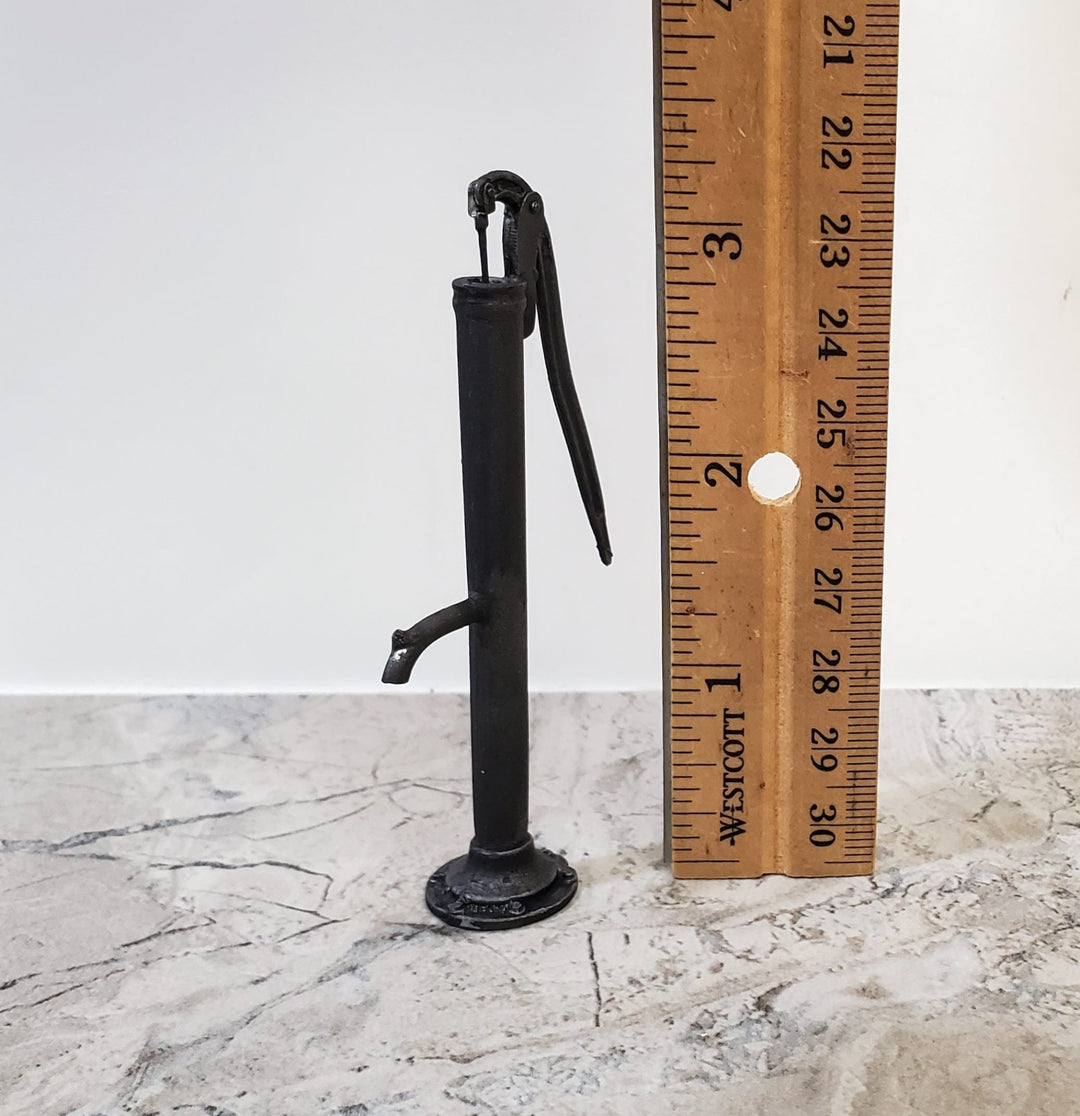 Miniature Well Pump Metal Matte Black Finish 1:12 Scale Dollhouse Scale Model - Miniature Crush