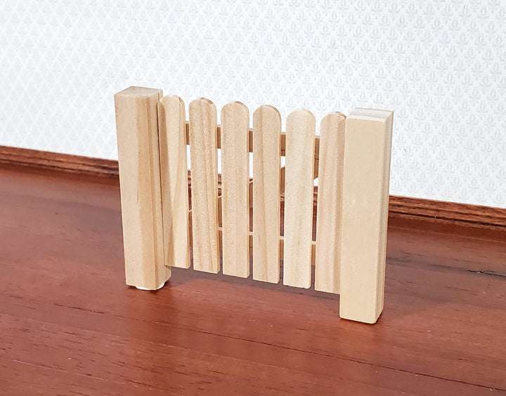 Miniature Wood Fence Gate Opening Door Unpainted Wood 1:12 Scale Dollhouse Fairy Garden - Miniature Crush