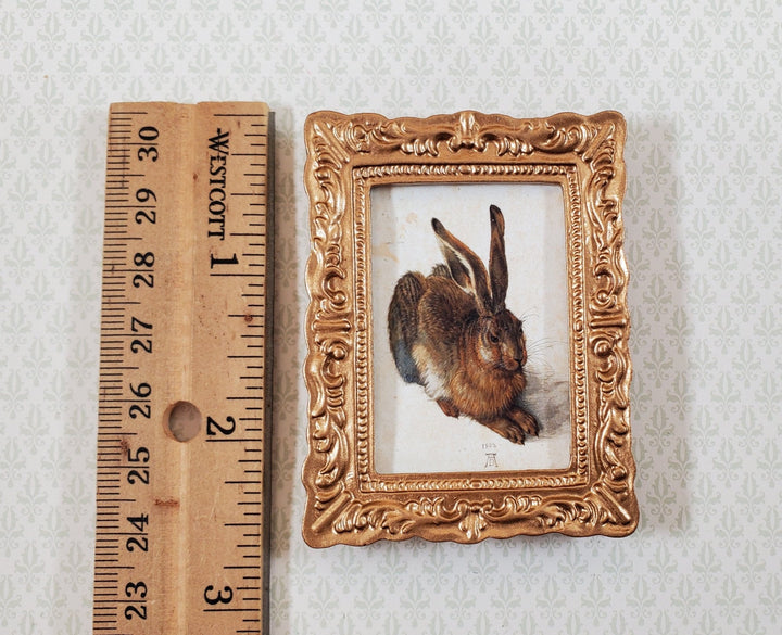 Miniature Young Hare Rabbit Albrecht Durer 1502 Framed Art Print 1:12 Scale - Miniature Crush