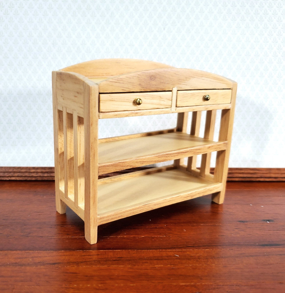 Modern Dollhouse Changing Table Light Oak Wood 1:12 Scale Nursery Room Furniture - Miniature Crush
