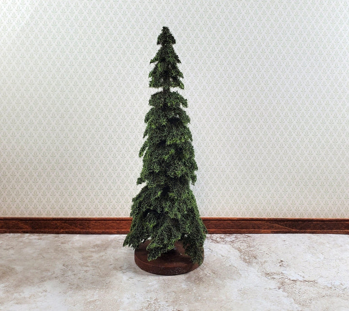 Tall Conifer Evergreen Pine Spruce Tree on Base Scenery 6" Tall Miniature Model RR - Miniature Crush