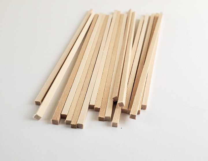 Wood Beams Posts 1/8 x 1/8 x 6" long x20 Basswood Model Making Dollhouses Dioramas - Miniature Crush