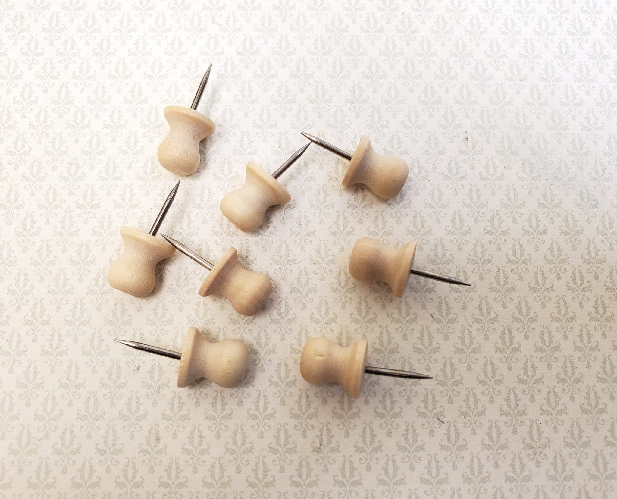 Wood Thumb Tacks Push Pins 8 Pieces Use for Dollhouse Miniature Furniture  DIY - Miniature Crush