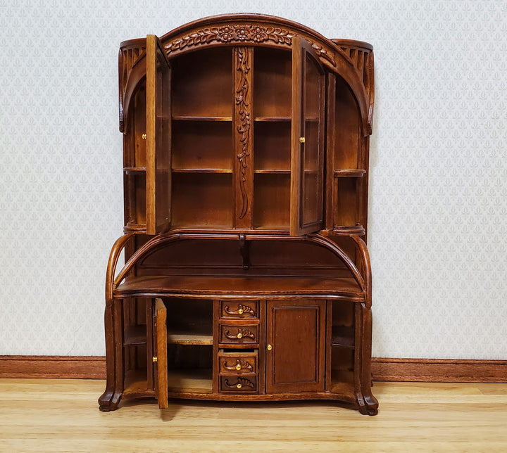 Dollhouse Display Hutch Cabinet Art Nouveau Style 1:12 Scale JBM Furniture