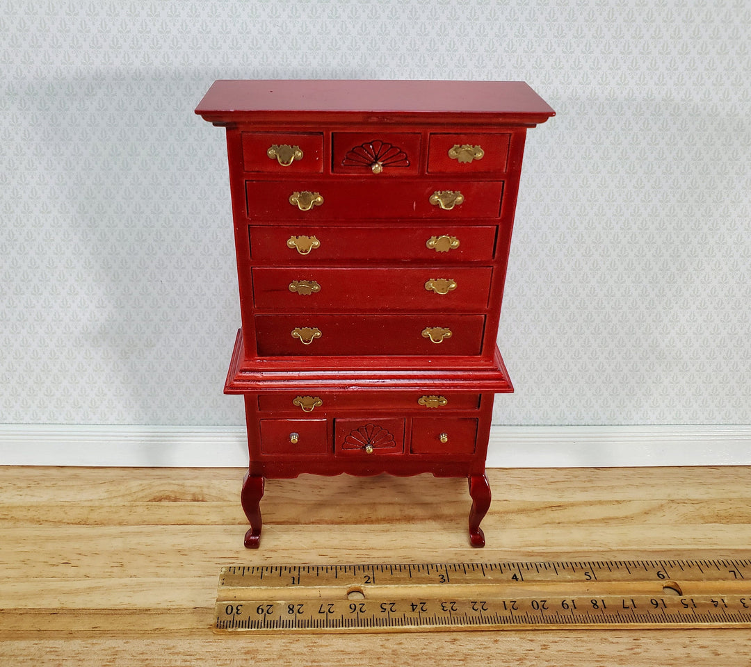 Dollhouse Highboy Dresser Queen Anne Victorian 1:12 Scale Miniature Furniture