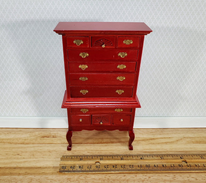 Dollhouse Highboy Dresser Queen Anne Victorian 1:12 Scale Miniature Furniture