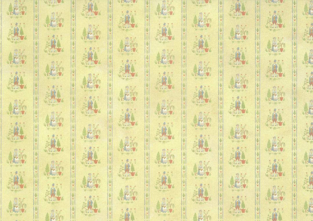 Dollhouse Wallpaper 3 Sheets Colonial Gardens 1:12 Scale Miniature