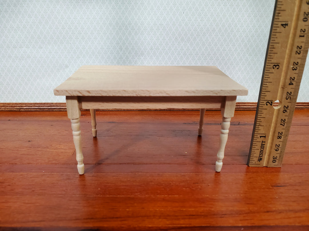 Dollhouse Table Kitchen or Dining Room Unpainted Wood 1:12 Scale Miniature Furniture