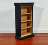 Dollhouse Bookcase 4 Shelves Black & Light Oak Finish 1:12 Scale Furniture Bookshelf