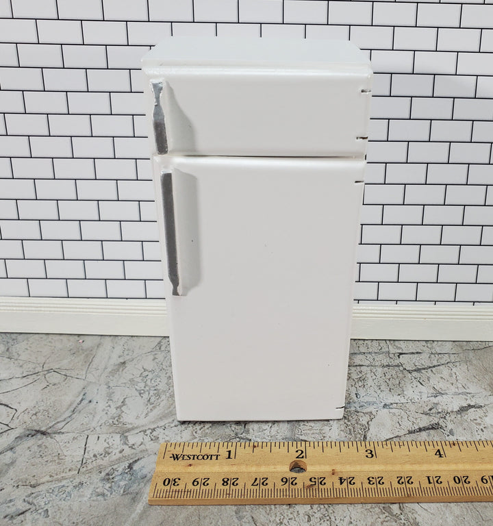 Dollhouse Fridge Modern Refrigerator Freezer White 2 Door 1:12 Scale Miniature