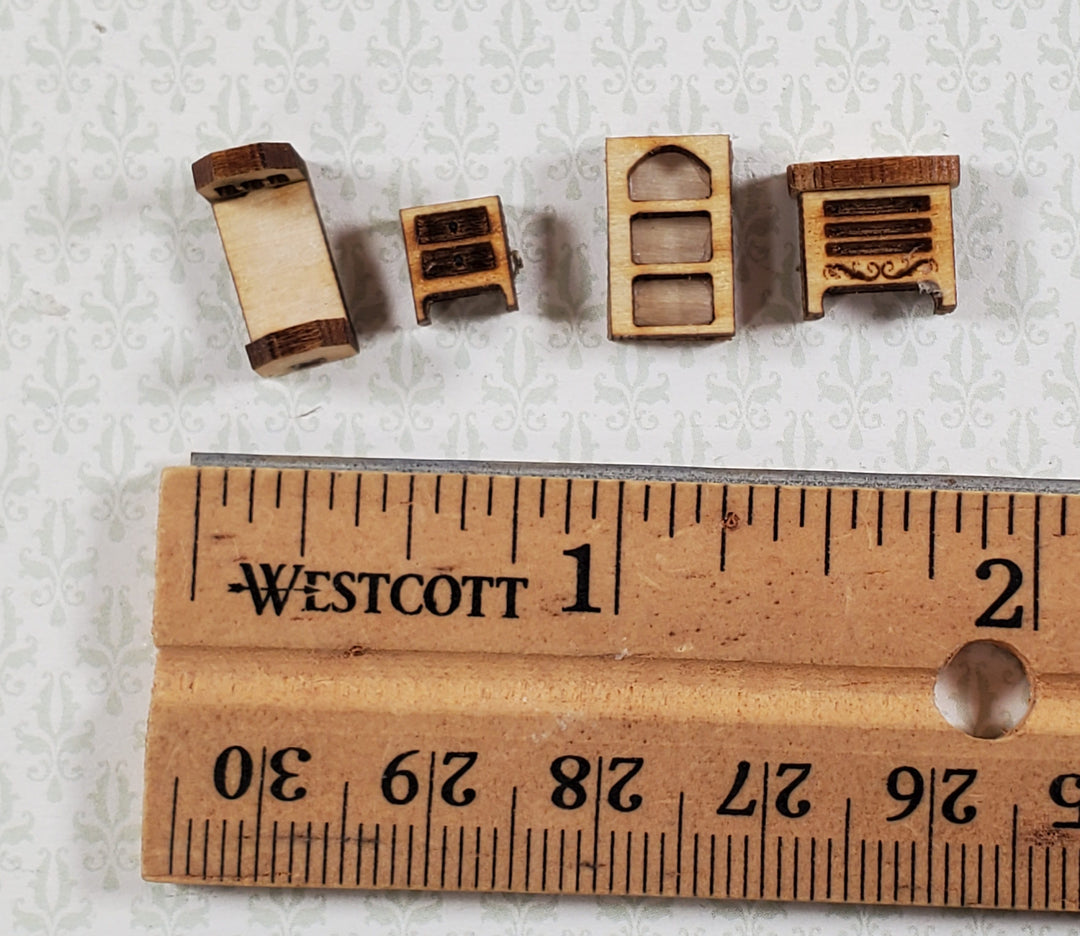 Dollhouse Tiny 1:144 Scale Bedroom Set KIT DIY Bed Dresser Miniature Furniture