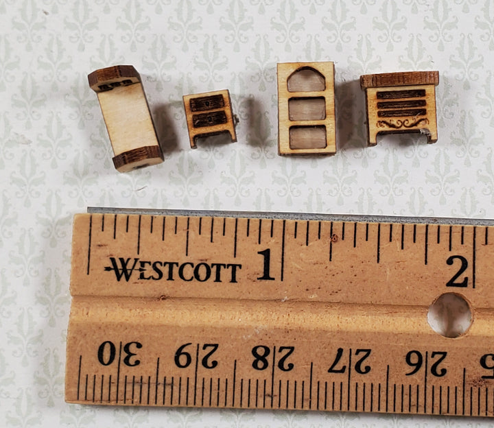 Dollhouse Tiny 1:144 Scale Bedroom Set KIT DIY Bed Dresser Miniature Furniture