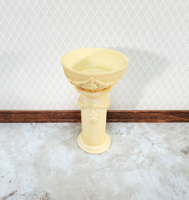 Dollhouse Bird Bath Ivory Finish Fairy Garden 1:12 Scale Large by Falcon A1004IV