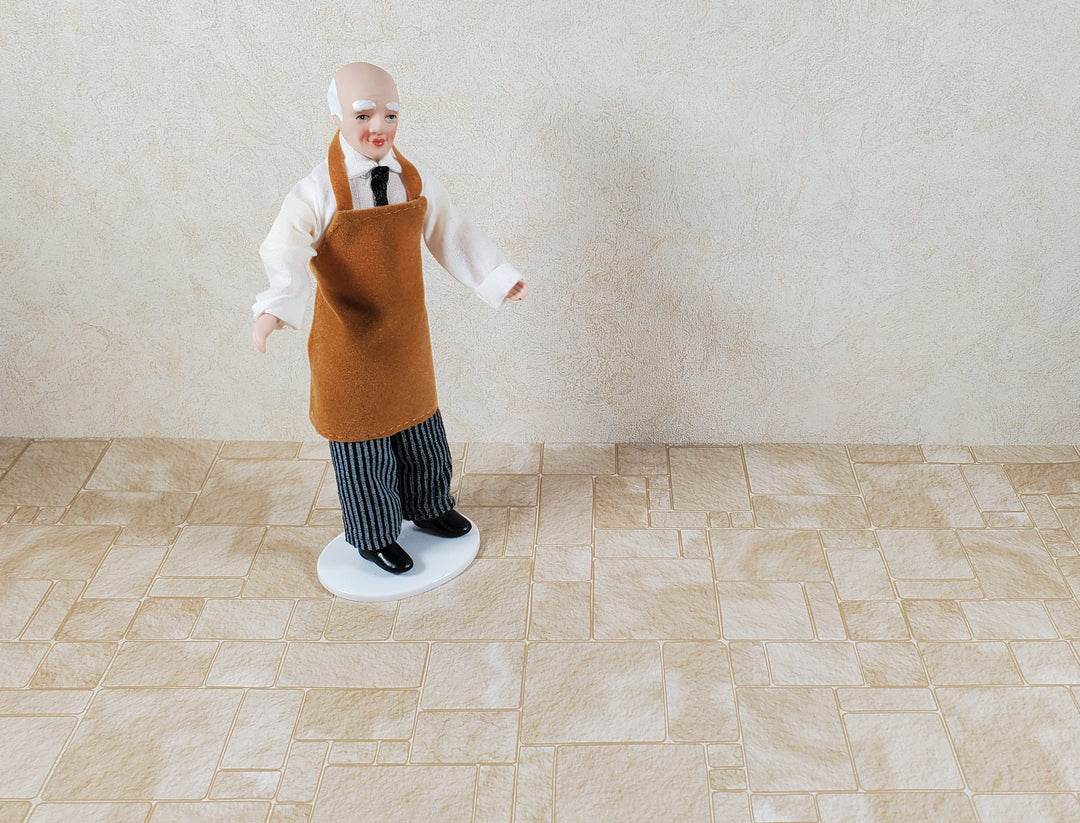 Miniature Sandstone Tile Floor Lightly Embossed Faux Flooring Brown Card Stock