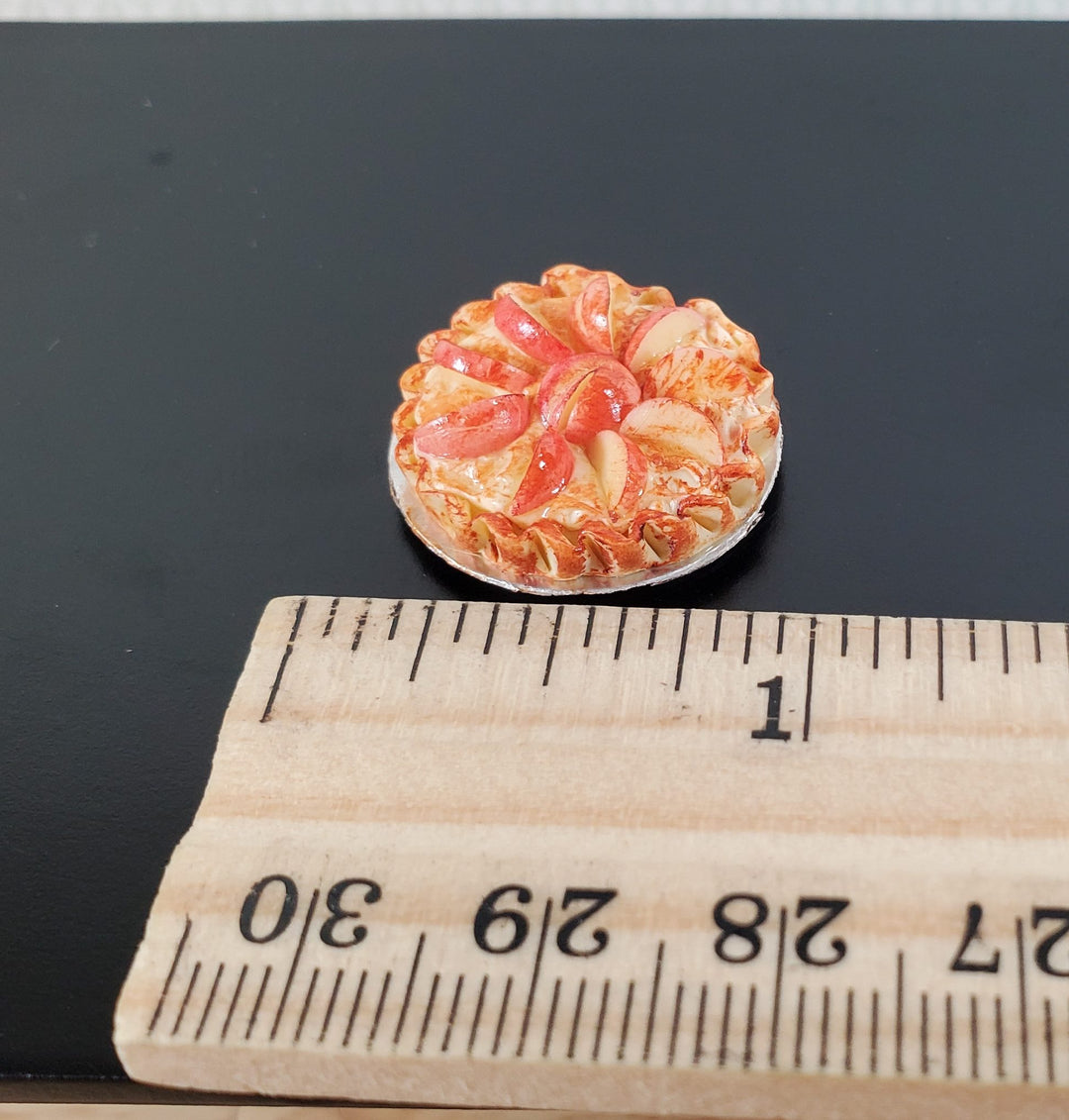 Dollhouse Peach Pie in Tin 1:12 Scale Miniature Kitchen Food Bakery