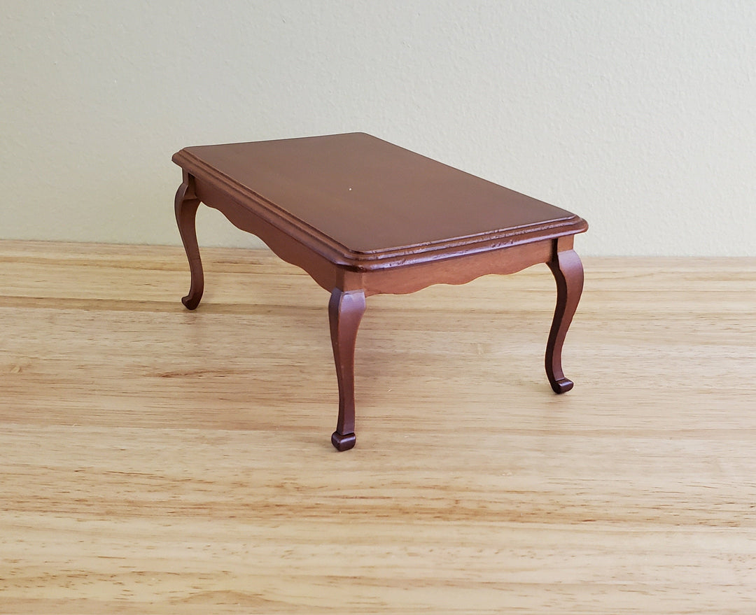 Dollhouse Miniature Dining Room Table Medium Walnut Finish 1:12 Scale Furniture