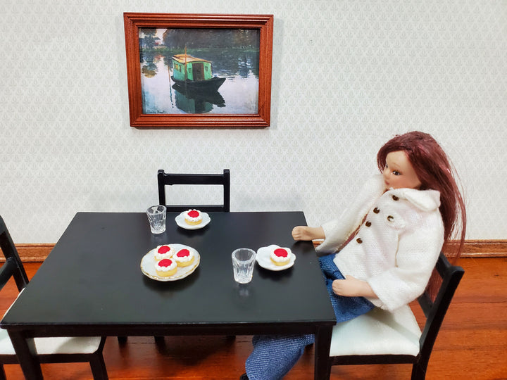 Dollhouse Donuts Pastries x5 Cherry Whipped Cream 1:12 Scale Miniature Food Dessert Bakery