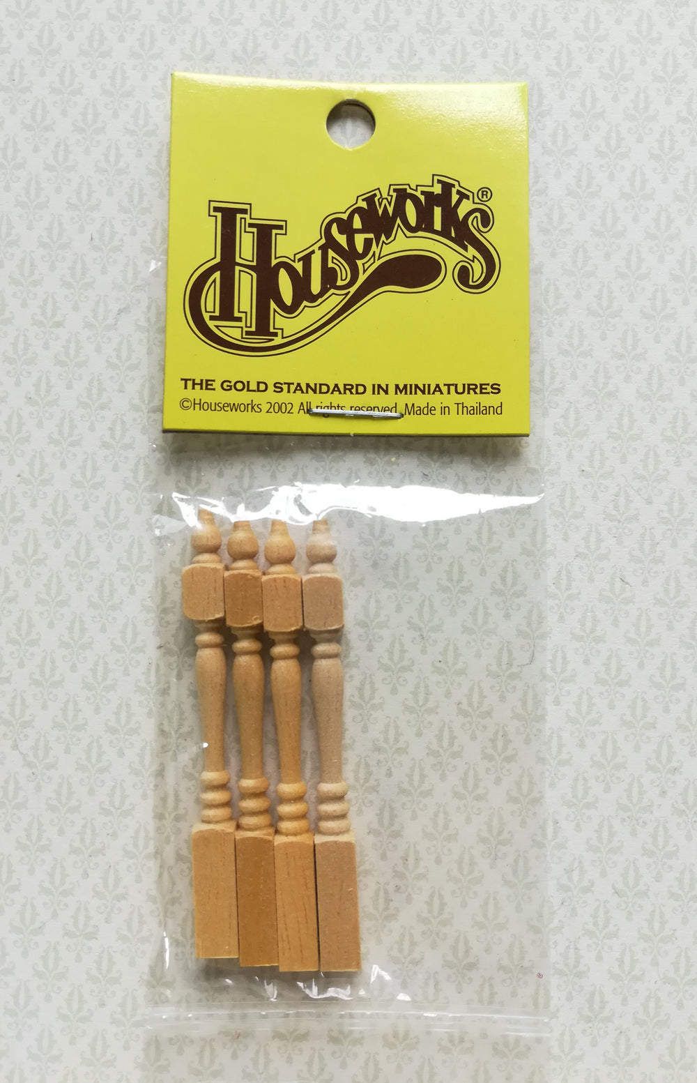 Dollhouse Miniature Spindles Table Legs Wood 4 Pieces 1:12 Scale 2 3/16" Long