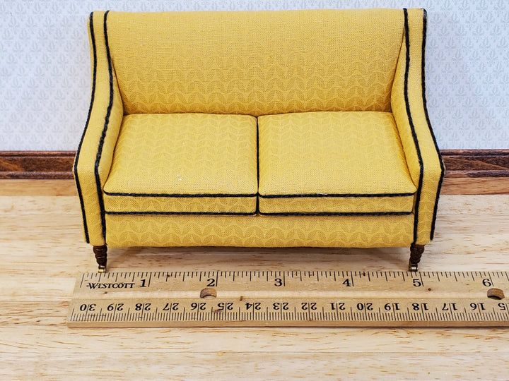 JBM Dollhouse Sofa Couch Retro Style Yellow 1:12 Scale Miniature Furniture