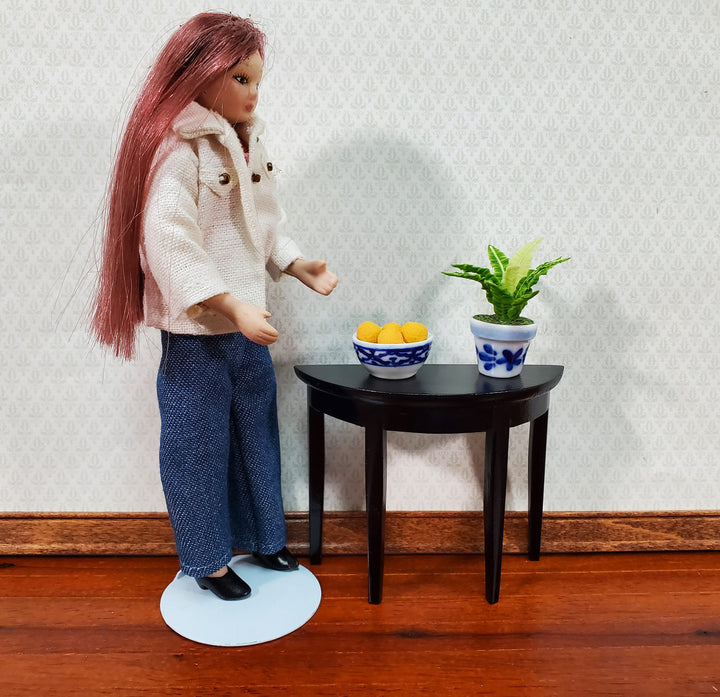 Dollhouse Serving Bowl Ceramic Blue & White 1:12 Scale Miniature Dishes Decor
