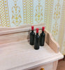 Dollhouse Miniature Bottles x3 Unlabeled Brown Wine or Liquor Set 1:12 Scale