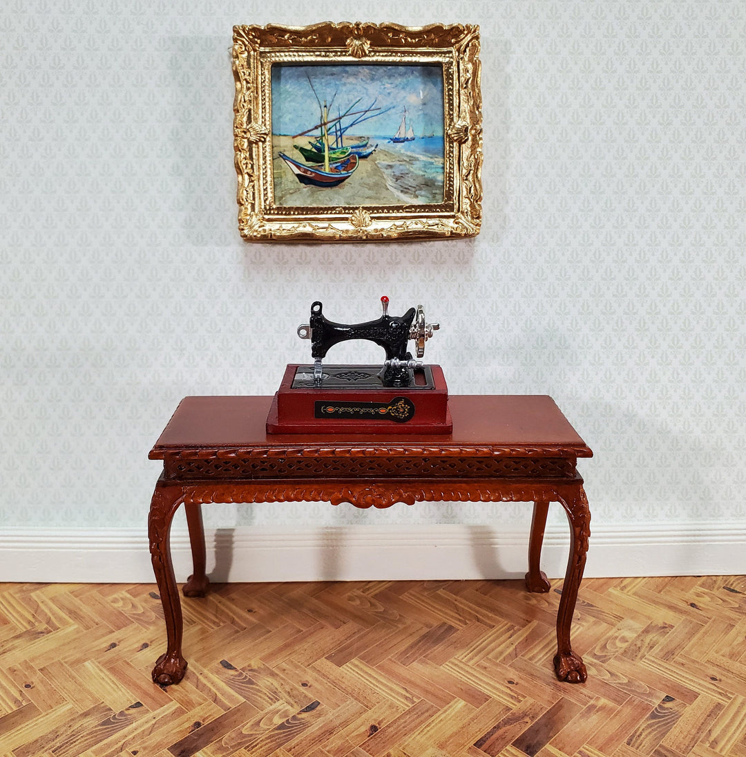 Dollhouse Sewing Machine with Accessories Vintage Style Metal 1:12 Scale