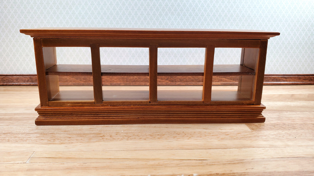 Dollhouse Low Display Counter for Bakery Store or Shop 1:12 Scale Walnut Finish Miniature Furniture